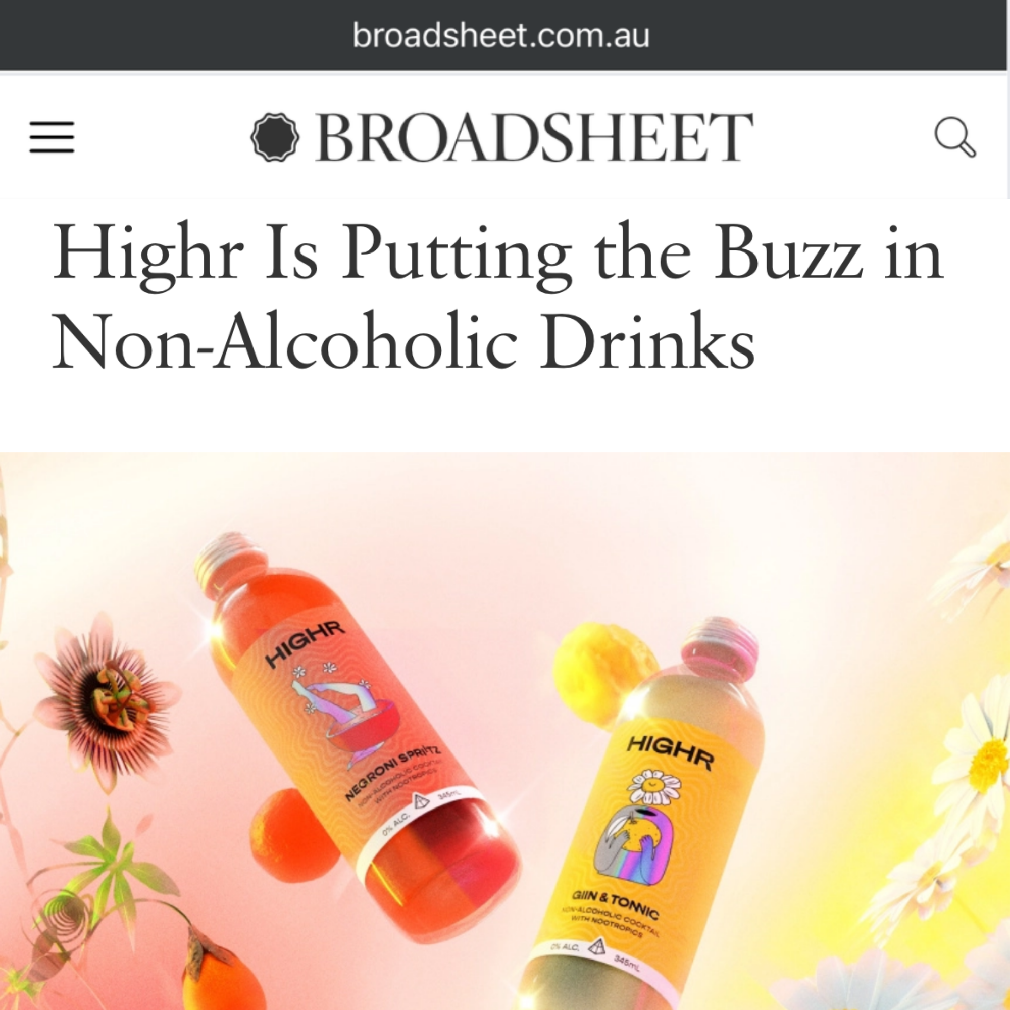 Broadsheet: Highr Is Putting the Buzz in Non-Alcoholic Drinks